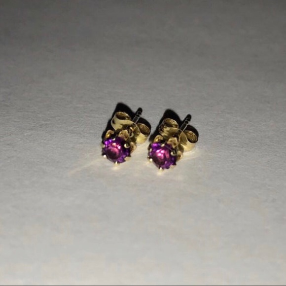 14k Amethyst Earrings SALE  NWOT - Picture 3 of 6